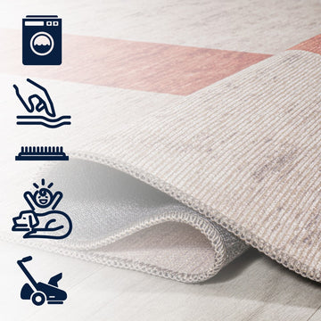 Raita Modern Distressed Stripe Machine-washable Area Rug
